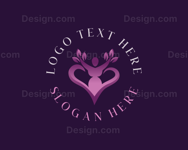 Woman Heart Plant Logo