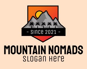 Tropical Mountain Badge logo design