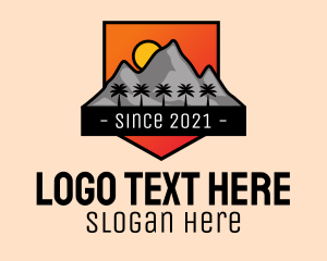 Rocky - Tropical Mountain Badge logo design
