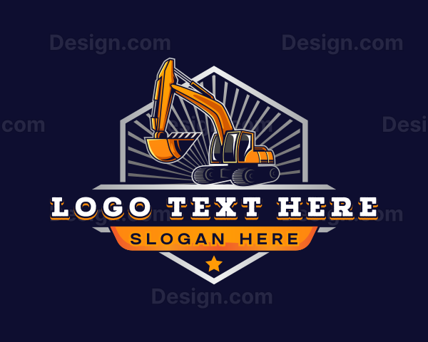 Excavator Contractor Builder Logo