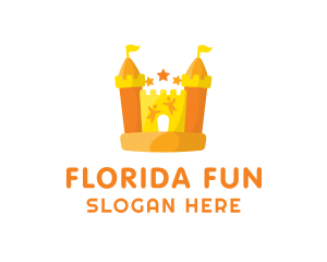 Orange Bounce Castle Playhouse logo design