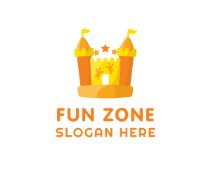 Orange Bounce Castle Playhouse logo design