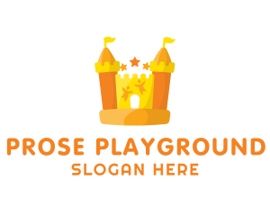 Orange Bounce Castle Playhouse logo design