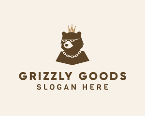 Grizzly Bear Crown logo design