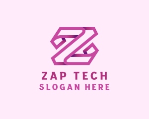 Gradient Ribbon Tech logo design