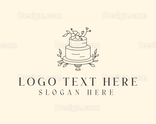 Wedding Floral Cake Logo