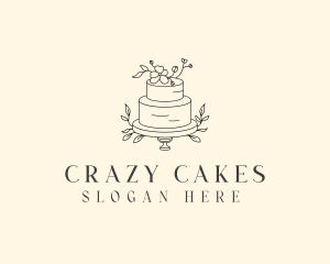 Wedding Floral Cake logo design