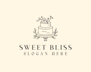 Wedding Floral Cake logo design