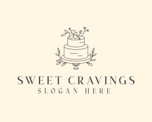 Wedding Floral Cake logo design