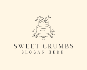 Wedding Floral Cake logo design