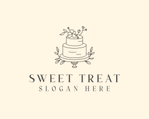 Wedding Floral Cake logo design