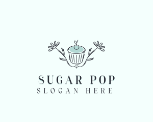 Cupcake Floral Bakery logo design