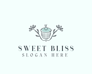 Cupcake Floral Bakery logo design