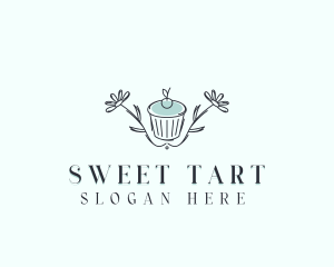 Cupcake Floral Bakery logo design