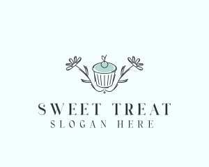 Cupcake Floral Bakery logo design