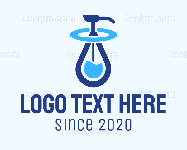 Blue Liquid Sanitizer Logo