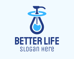 Blue Liquid Sanitizer Logo