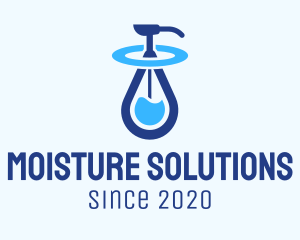 Blue Liquid Sanitizer logo design