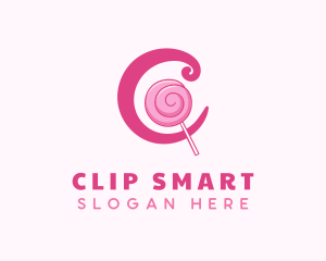 Candy Lollipop Letter C logo design