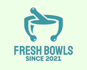 Teal Mortar & Pestle logo design