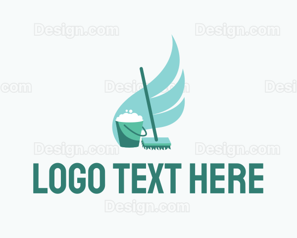 Cleaning Broom Bucket Logo