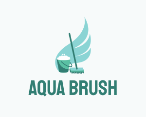 Cleaning Broom Bucket  logo design