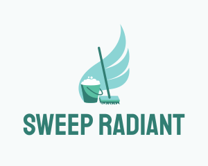 Cleaning Broom Bucket  logo design