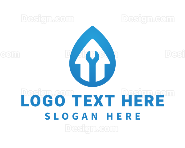 Water Drop House Repair Logo