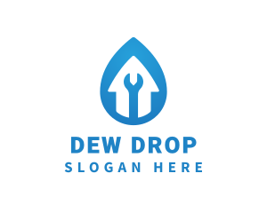 Water Drop House Repair logo design