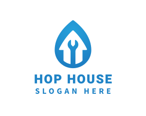 Water Drop House Repair logo design