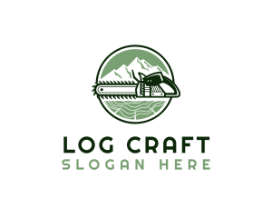 Chain Saw Lumberjack Logging logo design