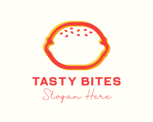 Fast Food Burger Anaglyph logo design
