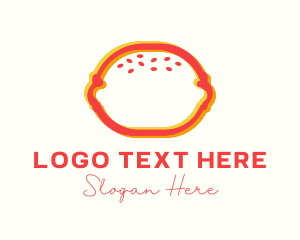 Fast Food - Fast Food Burger Anaglyph logo design