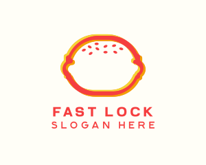 Fast Food Burger Anaglyph logo design