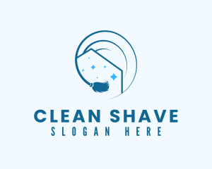 Blue Housekeeping Cleaning logo design