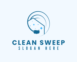 Blue Housekeeping Cleaning logo design