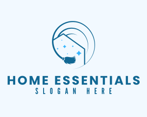 Blue Housekeeping Cleaning logo design