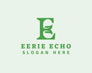 Leaf Natural Letter E logo design