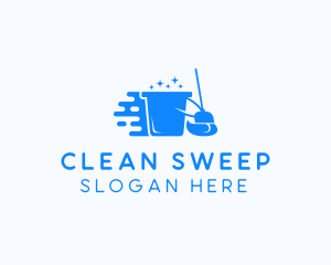 Sparkly Bucket Broom Cleaner logo
