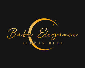 Elegant Crescent Moon logo design