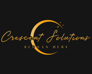 Elegant Crescent Moon logo