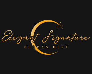 Elegant Crescent Moon logo design