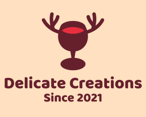 Moose Wine Glass logo design