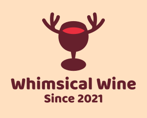 Moose Wine Glass logo design