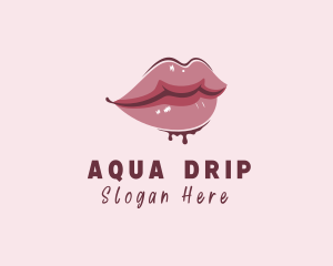 Dripping Woman Lips logo design