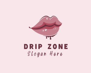 Dripping Woman Lips logo design