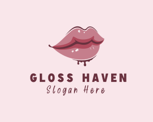 Dripping Woman Lips logo design