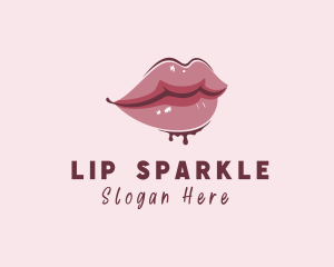 Dripping Woman Lips logo design