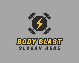 Barbell Gym Weights logo design