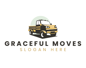 Pickup Truck Moving Vehicle logo design